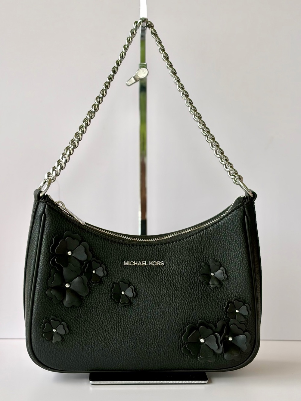 Michael Kors Jet Set Travel Large Floral Embellished Convertible Crossbody Bag - Picture 6 of 14